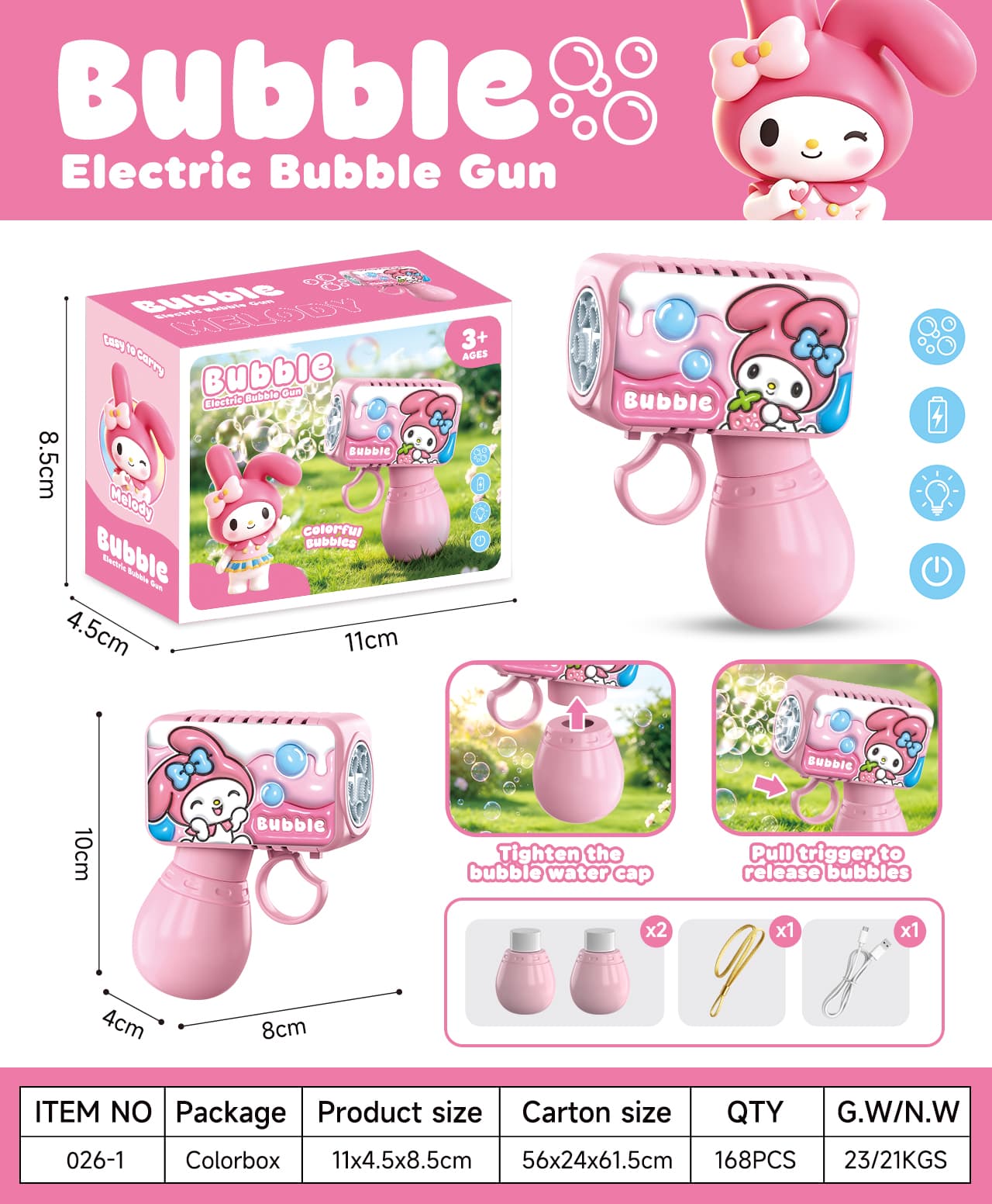 026 3D Pocket Bubble Machine - Rechargeable Version